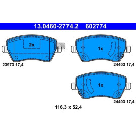 Bremsbelagsatz Nissan P. Micra/Note 1.2/1.5 Dci 10 13.0460-2774.2
