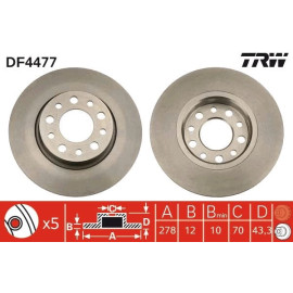 TRW Bremsscheibe Alfa Vol. 159 05 DF4477 TRW Bremsscheibe Alfa Vol. 159 05 DF4477
