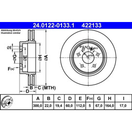 ATE Bremsscheibe Mercedes-Benz Hinterachse W140/C140 4.2-6.0 91-99 24.0122-0133.1 ATE Bremsscheibe Mercedes-Benz Hinterachse W140/C140 4.2-6.0 91-99 24.0122-0133.1