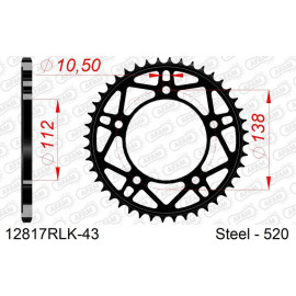 AFAM Kettenrad STAHL 12817RLK-43