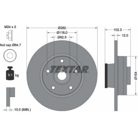 Bremsscheibe Opel T. Vivaro 1.9-2.5D 01- Mit Abs-Lager 92153703