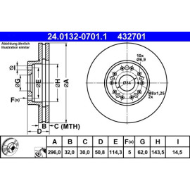 Bremsscheibe Lexus P. Gs/Is/Sc 97-10 24.0132-0701.1