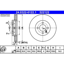 ATE Bremsscheibe BMW S. 3 1.6-2.7 83-94 PowerDisc 24.0322-0122.1 ATE Bremsscheibe BMW S. 3 1.6-2.7 83-94 PowerDisc 24.0322-0122.1