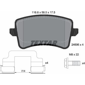 Bremsbelagsatz Vw T. A4/A5/Q5 07- 2.0-4.0/Quattro Disc 330Mm 2460601