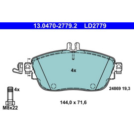 Bremsbelagsatz Db P. W176/W246/X156 11- Keramik 13.0470-2779.2