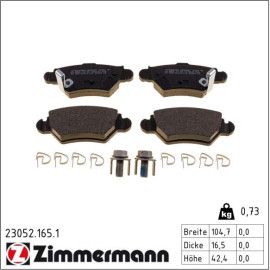 ZIMMERMANN Bremsbeläge 23052.165.1 ZIMMERMANN Bremsbeläge 23052.165.1