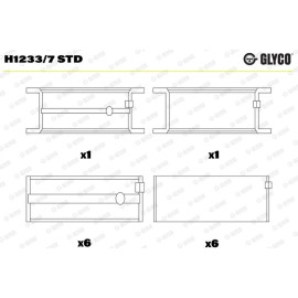 GLYCO Kurbelwellenlager H1233/7 STD