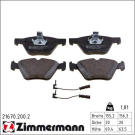 ZIMMERMANN Bremsbeläge 21670.200.2