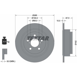 Textar Bremsscheibe 92082000 – 265 mm Textar Bremsscheibe 92082000 – 265 mm