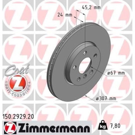 ZIMMERMANN Bremsscheibe 150.2929.20