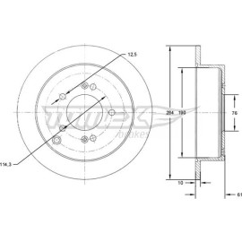 TOMEX brakes Bremsscheibe TX 71-49