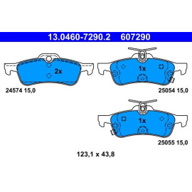 Bremsbelagsatz Honda T. Civic 1.4-1.8 I-Vtec/1.6-2.2 I-Dtec 12 13.0460-7290.2