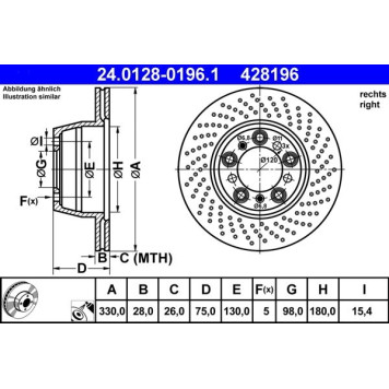 24.0128-0196.1 ATE Bremsscheibe Porsche Hinterachse 911 01- Pr 24.0128-0196.1 24.0128-0196.1 ATE Bremsscheibe Porsche Hinterachse 911 01- Pr 24.0128-0196.1