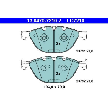 13.0470-7210.2 ATE Bremsbelagsatz BMW S. 5/6 3.0D 04-10 Keramik 13.0470-7210.2 13.0470-7210.2 ATE Bremsbelagsatz BMW S. 5/6 3.0D 04-10 Keramik 13.0470-7210.2