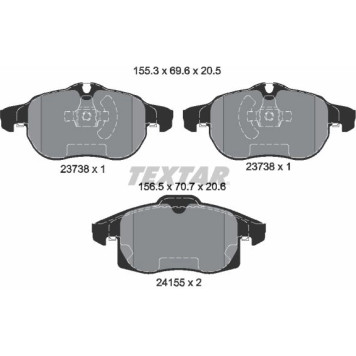 2415501 Textar Bremsbelagsatz 2415501 2415501 Textar Bremsbelagsatz 2415501