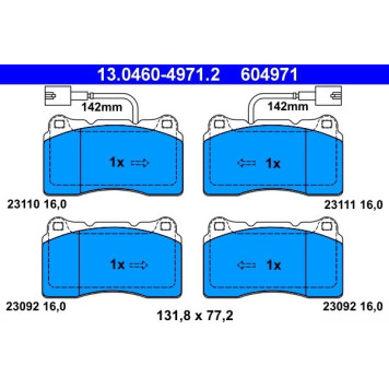 13.0460-4971.2 ATE Bremsbelagsatz 13.0460-4971.2 13.0460-4971.2 ATE Bremsbelagsatz 13.0460-4971.2
