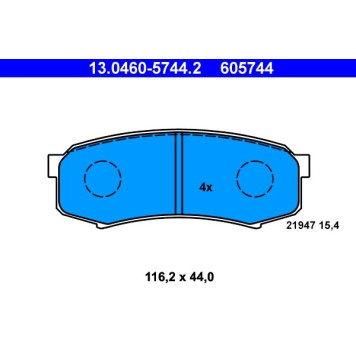 13.0460-5744.2 ATE Bremsbelagsatz Toyota Hinterachse Land Cruiser 90 13.0460-5744.2 13.0460-5744.2 ATE Bremsbelagsatz Toyota Hinterachse Land Cruiser 90 13.0460-5744.2