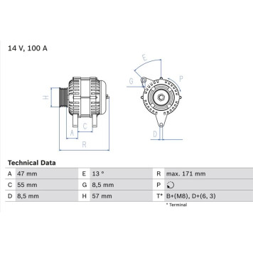 0 986 040 370 Bosch Lichtmaschine 0 986 040 370