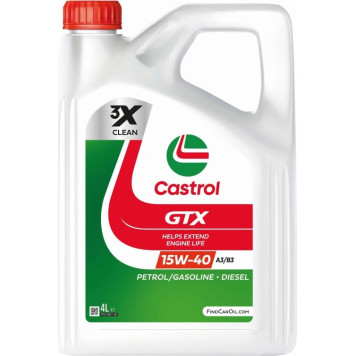 15F628 Castrol GTX 15W-40 A3/B3 4 Liter 15F628 Castrol GTX 15W-40 A3/B3 4 Liter