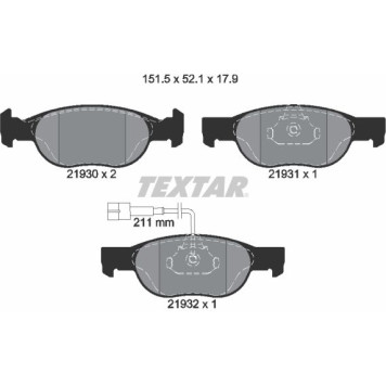 2193002 Textar Bremsbelagsatz 2193002 2193002 Textar Bremsbelagsatz 2193002