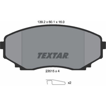 2351501 Textar Bremsbelagsatz 2351501 2351501 Textar Bremsbelagsatz 2351501