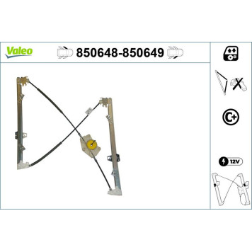 VALEO 850648 Fensterheber vorne links, elektrisch, mit Komfortfunktion, ohne Motor VALEO 850648 Fensterheber vorne links, elektrisch, mit Komfortfunktion, ohne Motor