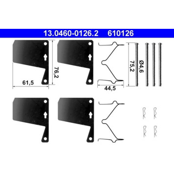 ATE Zubehörsatz Bremsbeläge 13.0460-0126.2 ATE Zubehörsatz Bremsbeläge 13.0460-0126.2