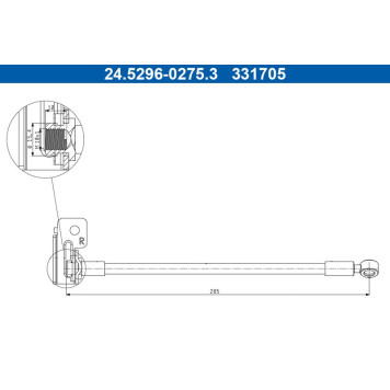 ATE Bremsschlauch 24.5296-0275.3 ATE Bremsschlauch 24.5296-0275.3