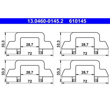 ATE Zubehörsatz Bremsbeläge 13.0460-0145.2 ATE Zubehörsatz Bremsbeläge 13.0460-0145.2