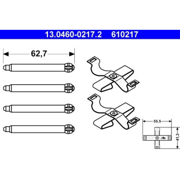 13.0460-0217.2 ATE Zubehörsatz Bremsbeläge 13.0460-0217.2 13.0460-0217.2 ATE Zubehörsatz Bremsbeläge 13.0460-0217.2