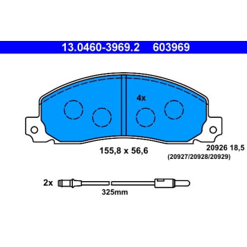 13.0460-3969.2 ATE Bremsbelagsatz 13.0460-3969.2 13.0460-3969.2 ATE Bremsbelagsatz 13.0460-3969.2