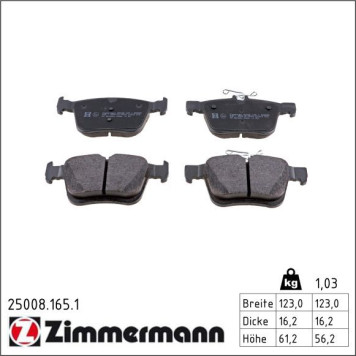 25008.165.1 ZIMMERMANN Bremsbeläge 25008.165.1 25008.165.1 ZIMMERMANN Bremsbeläge 25008.165.1