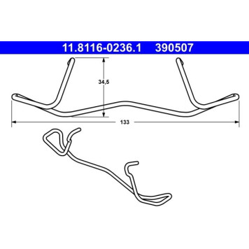 ATE Feder, Bremssattel 11.8116-0236.1 ATE Feder, Bremssattel 11.8116-0236.1
