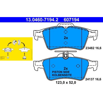 13.0460-7194.2 ATE Bremsbelagsatz Renault Hinterachse Laguna 01 13.0460-7194.2 13.0460-7194.2 ATE Bremsbelagsatz Renault Hinterachse Laguna 01 13.0460-7194.2
