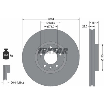 92232305 Textar Bremsscheibe 92232305 92232305 Textar Bremsscheibe 92232305