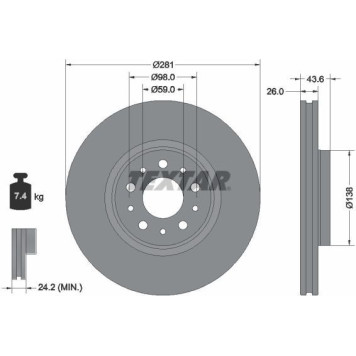 92349303 Textar Bremsscheibe 92349303 92349303 Textar Bremsscheibe 92349303