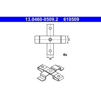 13.0460-0509.2 ATE Zubehörsatz Bremsbeläge 13.0460-0509.2 13.0460-0509.2 ATE Zubehörsatz Bremsbeläge 13.0460-0509.2