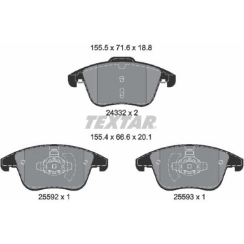 2433205 Textar Bremsbelagsatz 2433205