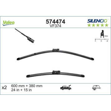 574474 Valeo VM374 Silencio Flachwischer 574474 574474 Valeo VM374 Silencio Flachwischer 574474