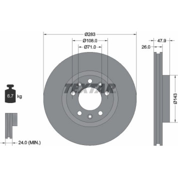 92267903 Textar Bremsscheibe 92267903 92267903 Textar Bremsscheibe 92267903