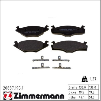 20887.195.1 ZIMMERMANN Bremsbeläge 20887.195.1 20887.195.1 ZIMMERMANN Bremsbeläge 20887.195.1