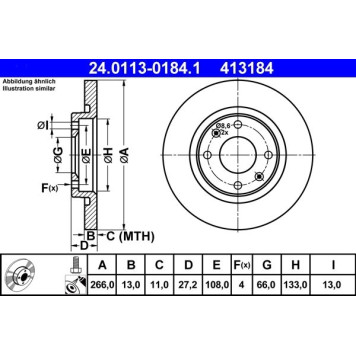 24.0113-0184.1 ATE Bremsscheibe Citroen Vorderachse Berlingo/C2/C3/Partner 96 24.0113-0184.1 24.0113-0184.1 ATE Bremsscheibe Citroen Vorderachse Berlingo/C2/C3/Partner 96 24.0113-0184.1