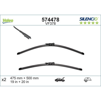 574478 Valeo VM378 Silencio X.TRM Wischer 574478 574478 Valeo VM378 Silencio X.TRM Wischer 574478
