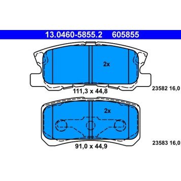 13.0460-5855.2 ATE Bremsbelagsatz Peugeot Hinterachse 4007/4008 1.6-2.2 HDi 07 13.0460-5855.2 13.0460-5855.2 ATE Bremsbelagsatz Peugeot Hinterachse 4007/4008 1.6-2.2 HDi 07 13.0460-5855.2