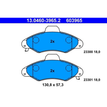 13.0460-3965.2 ATE Bremsbeläge 13.0460-3965.2 13.0460-3965.2 ATE Bremsbeläge 13.0460-3965.2
