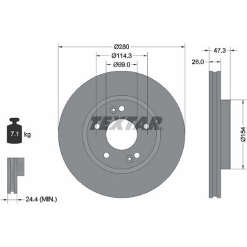 92133905 Textar Bremsscheibe 92133905 92133905 Textar Bremsscheibe 92133905