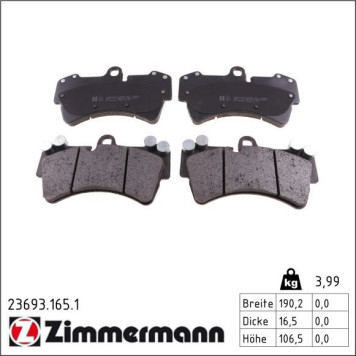 23693.165.1 ZIMMERMANN Bremsbeläge 23693.165.1 23693.165.1 ZIMMERMANN Bremsbeläge 23693.165.1