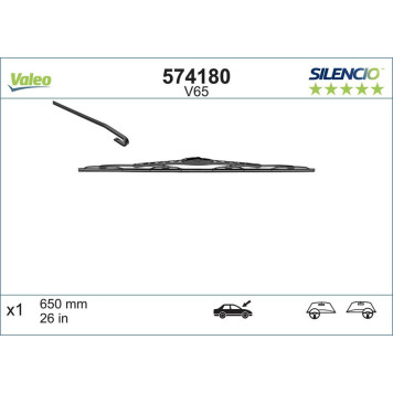 574180 Valeo Scheibenwischer 574180 - Silencio Standard (x1) 574180 Valeo Scheibenwischer 574180 - Silencio Standard (x1)