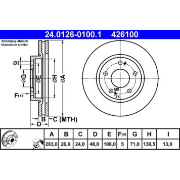 24.0126-0100.1 ATE Bremsscheibe 24.0126-0100.1 24.0126-0100.1 ATE Bremsscheibe 24.0126-0100.1