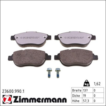23600.990.1 ZIMMERMANN Bremsbeläge 23600.990.1